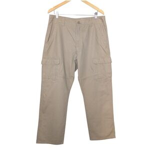 Wrangler Relaxed Fit‎ Cotton Cargo Straight Leg Pants Tan Beige 36 x 34